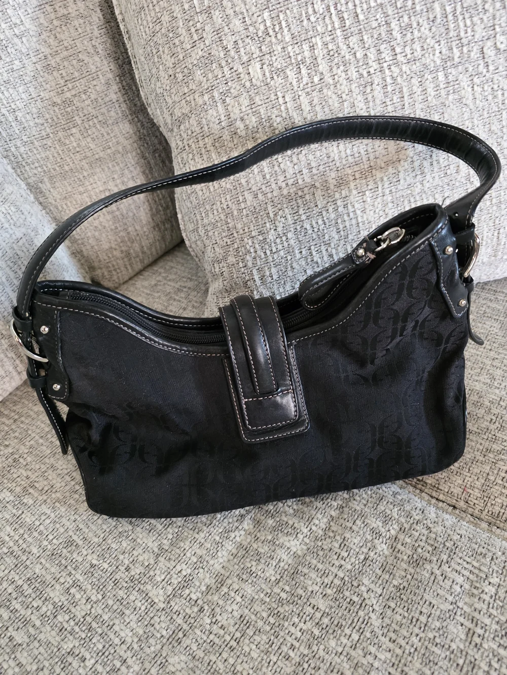 Signature Black Shoulder Hobo Bag